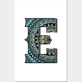 Mandala with alphabet E. Posters and Art